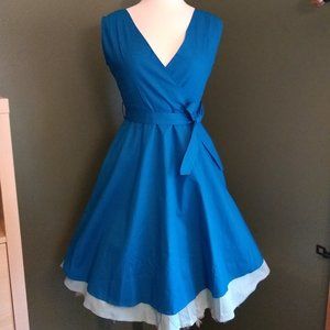 Lindy Bop Lora Faux Wrap Swing Dress